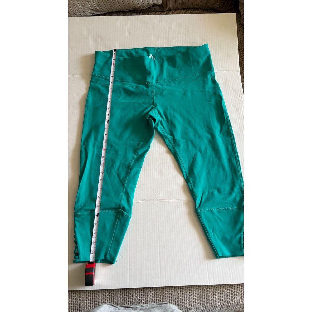 prAna Teal Capri Leggings XL Lace Up Side Detail Yoga Activewear